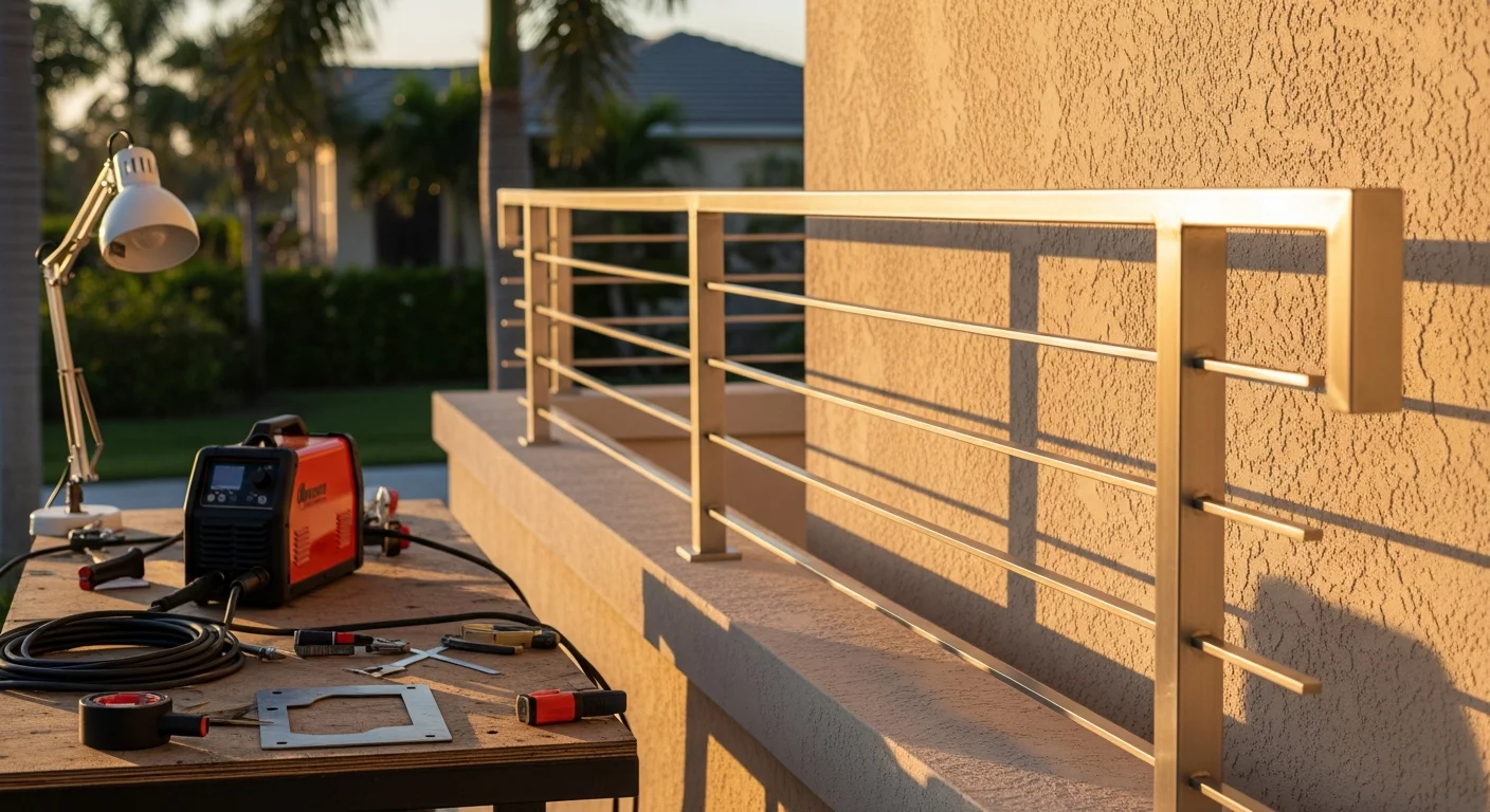 Custom metal gate and railing fabrication work